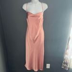 Pink Satin Formal Wedding Guest Party Dress Womens Small Photo 2