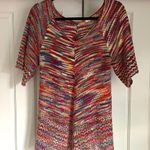 Crochet Multicolor Knit Pullover Sweater Size L Red Size L Photo 0