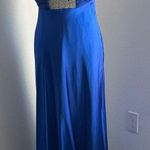 Elegant Royal Blue Maxi Dress with Embellished Detail Size 12 Photo 0