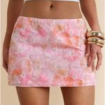 SheIn Pink Floral Sequin Skirt Photo 0