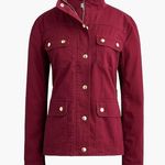 J.Crew  • Burgundy Resin Coated Twill Field Jacket Photo 0