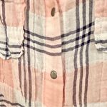 Kut From The Kloth Florence Blouse Women's Small Pink Gray Plaid Long Sleeve Photo 8