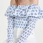 NWT Caroline Constas Lydia Top Blue Size M Photo 0