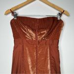 Anthropologie  Terracotta Velvet High-Low Strapless Dress Size 4 Photo 3