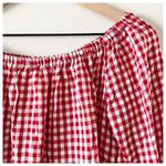 BeachLunchLounge New BEACH LUNCH LOUNGE Gingham Off Shoulder Ruffle Top Sz M Photo 6