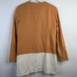 ZARA Basic Size XS Jacket Linen Blend Orange Oversized Midi Long Sleeve Women’s Photo 12