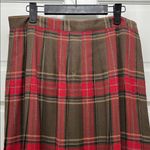 American Vintage Vintage Significance Pleated Red and Brown Plaid Maxi Skirt - Size 16 Photo 4