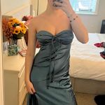 Selfie Leslie Kindred Spirit Strapless Gathered Bust Midi Dress Blue Photo 9