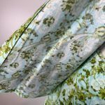 Vintage 70s Paisley Sleep Set Petite Psychedelic Dagger Collar Green Pajamas Size L Photo 6