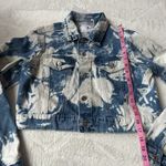 Flying Angel Acid Wash Denim Jacket Blue Photo 3