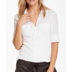 James Perse  White Roll-Tab Button-Up Shirt | Size 1 (Small) New Photo 1