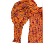 For Love & Lemons  peony smocked mini dress tangerine Photo 5