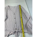 Paper Crane Paper‎ Crane Womens Button Down Tie Front Top Long Sleeve Waffle Knit Large Photo 5