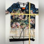 Clover Canyon  Floral Text Print Shift V-Neck  Long Sleeve Tunic Dress Photo 7