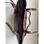 NWOT Elegant Faux Leather Tote with Removable Long Strap in Chocolate Brown Photo 9