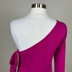 Donna Karan One Shoulder Long Sleeve Evening Gown Pink Size 16 Formal Dress Photo 7
