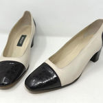 Bally Mariner Cap Toe Leather Pumps Brown Cream Size 7 Photo 0