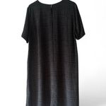 Eileen Fisher Grey Black Plaid Check Windowpane Shift Side S Women's L Dark Gray Photo 6