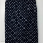 Talbots EUC vintage  women’s black cream embroidered stretch geometric skirt‎ 4 Photo 0