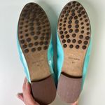 Tory Burch RARE Blue Silver Ballet Patent Leather Loafer Flat MistyAqua Spongy 5 Photo 10