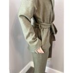 SOFT ANIMAL WRAP FRONT JACKET /PANTS 100% Wool SMALL DARK GREEN OFFICE WOOL SILK Photo 12