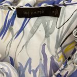 The Limited Sleeveless Ruffled Blouse White with Yellow, Purple & Black Squiggly Photo 5