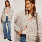 Free People  Oversized Bohemian Grunge 90s Fall Cardiff Plaid Top Shirt Small Photo 1