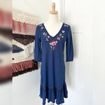 Johnny Was  Embroidered Dress Blue Sz S Photo 1