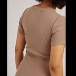 Double Zero * Women's Ribbed T-Shirt Dress Size Medium Casual Chic Taupe Summer Photo 7