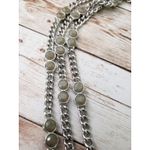 Banana Republic  Necklace Silver Tone & Dusky Green Layered Necklace Photo 2