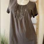J.Jill Beased Tee Medium Taupe Brown Photo 0