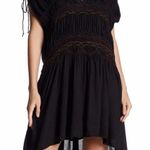 Free People boho embroidered v-neck shirt sleeve dress black combo dress small Photo 0