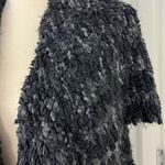 Kensie New Black/Gray Chunky Knit Sweater Vest Cape Photo 2