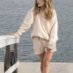 Waylane by Rachel Jay Cream Sweat Shorts Photo 3