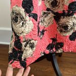 Topshop Pink Floral Brocade Quilted Fabric Exposed Zipper Skirt Pockets Sz 6 Photo 3