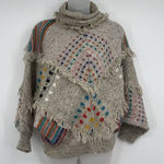 VTG Max Bradley S Sweater Jumper Wool Blend Boho Festival Fringe Art Colorful Photo 0