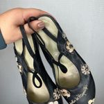 El Jardin de Hispanitas Flats Embroidered Black Leather Slingback Shoes Size 7 Photo 2