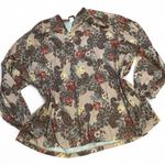 Boho Paisley floral peasant top i Brown Size 4X Photo 0
