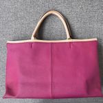 Tommy Hilfiger  Leather Purse Magenta Cranberry Tan Double Handle Bag Photo 4