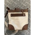 CHAPS  Crossbody Bag Cream Ivory Faux Leather Canvas‎ Purse Handbag Resort Photo 6