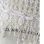 Ivory Crochet Cream Fringe Womens Boho Vest Sleeveless Bohemian Top by PHASE ONE Size M Photo 5