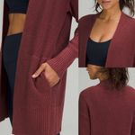 Lululemon  Cashlu™ Sweater Wrap Heathered Mulled Wine Cashmere Blend Open Front Photo 3