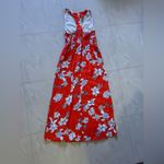 Japna  red floral maxi dress  small area at back and bottom elastic wais  long L Photo 4