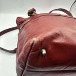 Etienne Aigner 70's Vtg Red/Oxblood Leather Satchel Purse Gold Original Mirror Photo 9