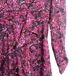 Parker Alison Floral Long Puff Sleeve Ruffle Wrap Dress in Cranberry Photo 8