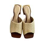 CECELIA NEW YORK Straw Gold Block Heels Sandals Size 10 Tan Photo 9