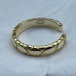 14K plated sterling silver size 8 simple X pattern ring. Gold Photo 1