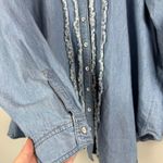Anthropologie  Pilcro Top Women's Blue 2X Juni Ruffled Denim Classic Boho Western Photo 4