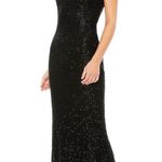 Mac Duggal 93551 Black Beaded Spaghetti Strap Column Gown Size 12 Photo 0