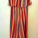 Charlotte Russe Orange Striped Jumpsuit   Photo 0